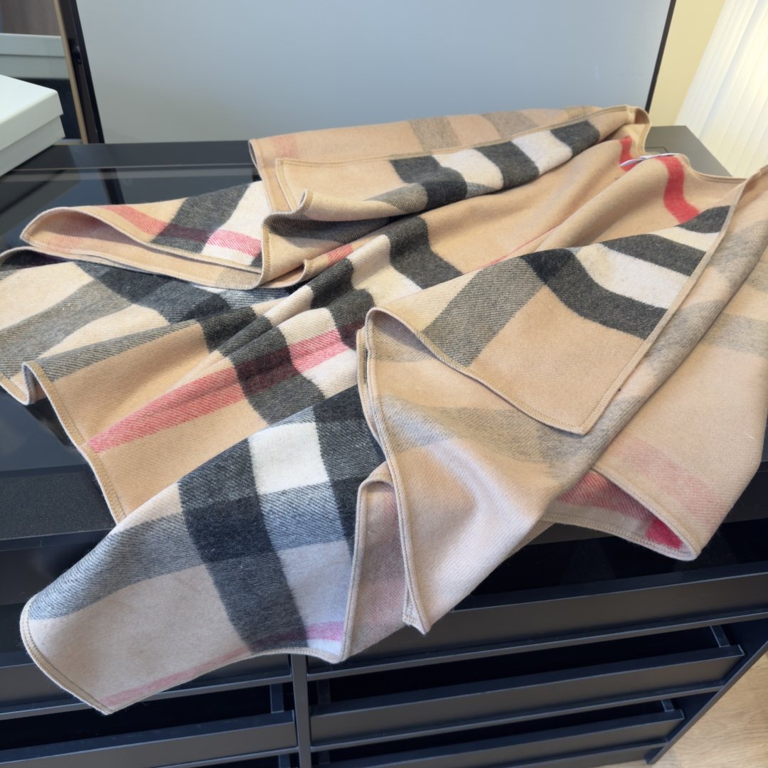 Burberry Reversible Plaid Cape Wrap
