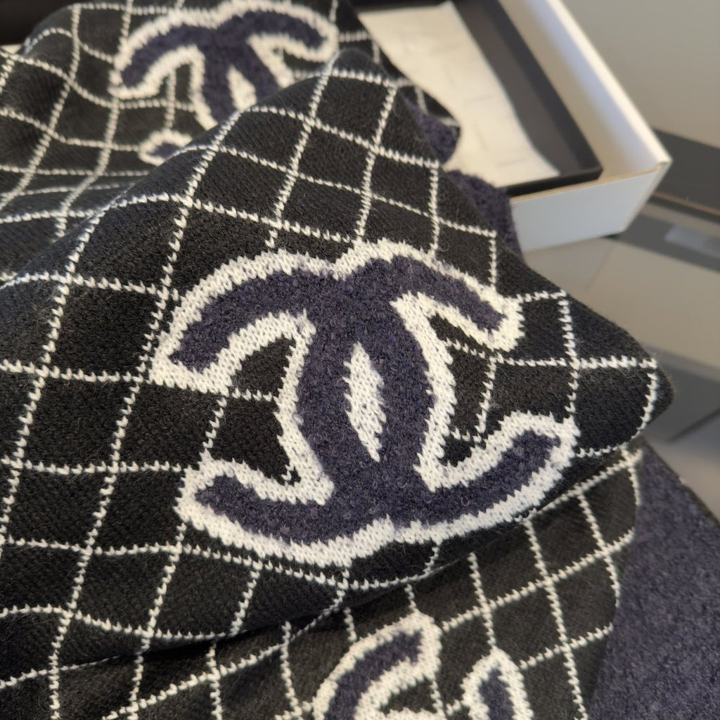 Chanel Grid Knit Scarf