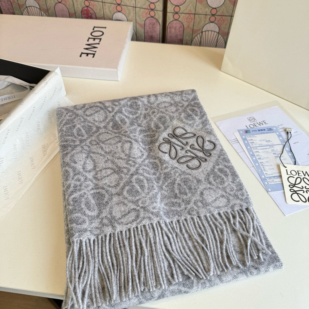 Loewe Fringed Pattern Scarf