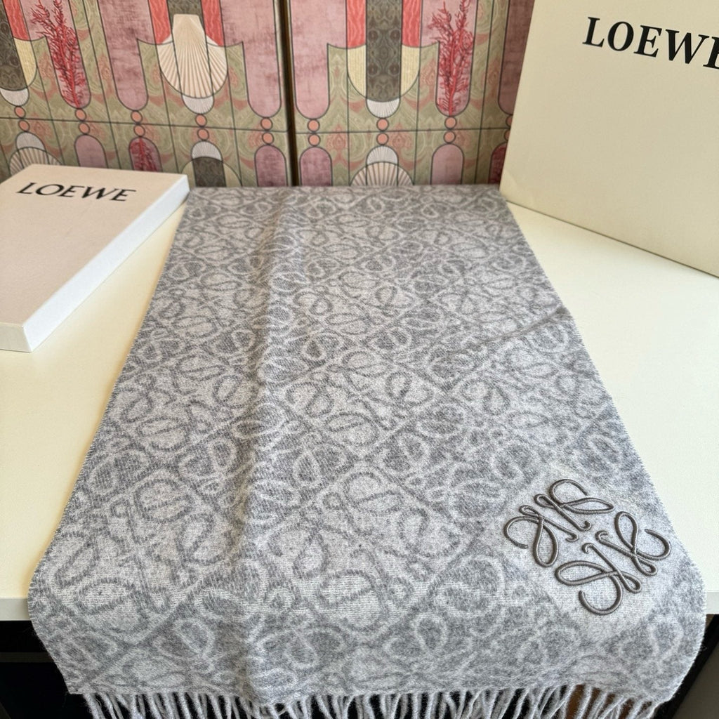 Loewe Fringed Pattern Scarf