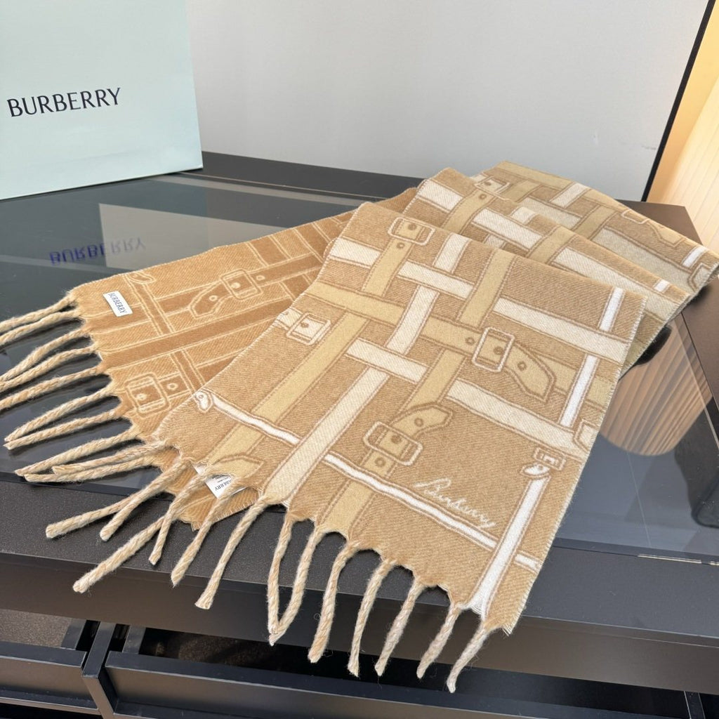 Burberry Reversible Cashmere Fringe Scarf