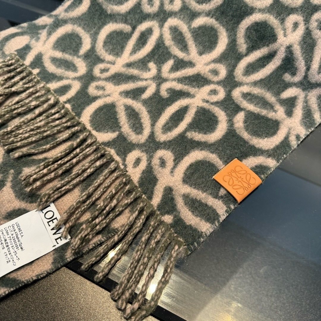 Loewe Loop-Pattern Fringed Scarf