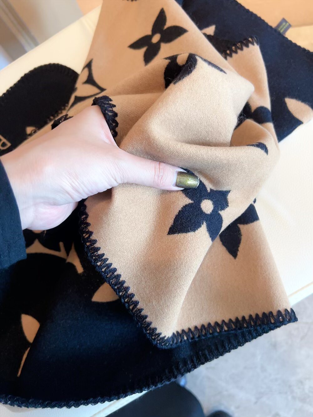 Louis Vuitton Reversible Jacquard Scarf with Stitched Edge
