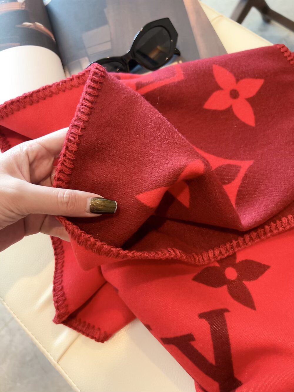 Louis Vuitton Reversible Jacquard Scarf with Stitched Edge