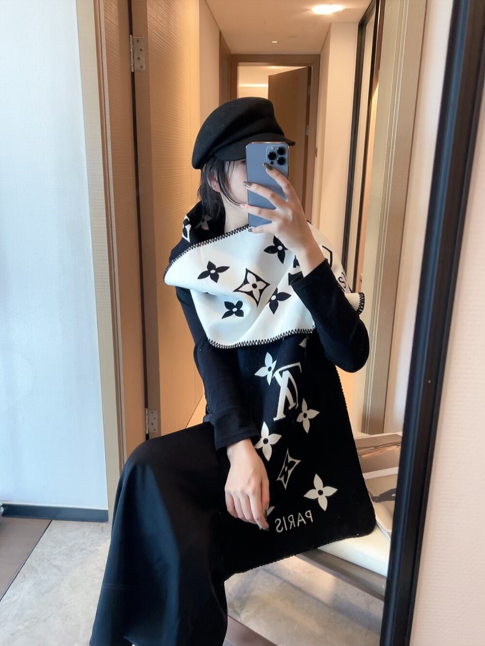 Louis Vuitton Reversible Jacquard Scarf with Stitched Edge