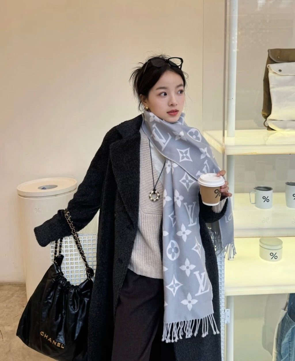 Louis Vuitton Oversized Monogram Wool Scarf - 180 x 30 cm