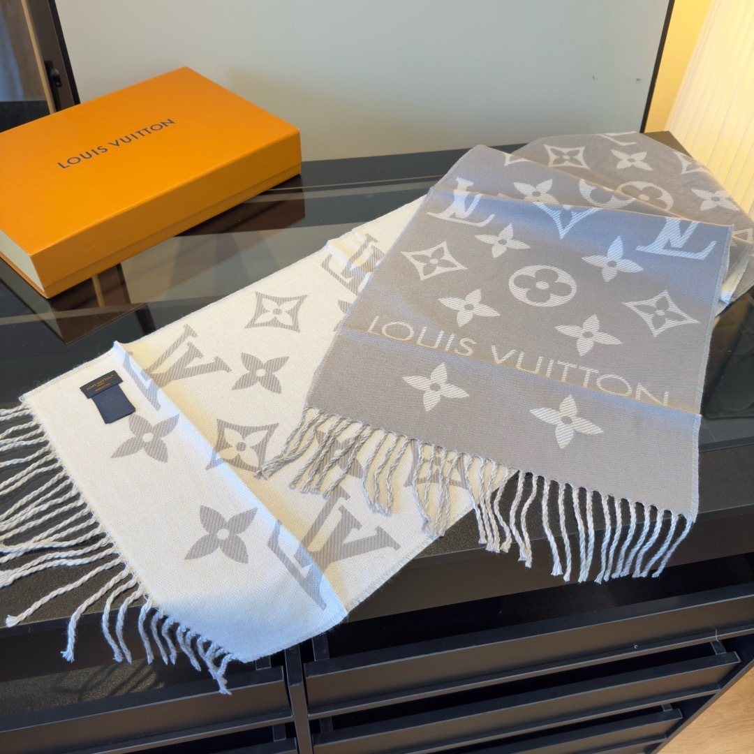 Louis Vuitton Oversized Monogram Wool Scarf - 180 x 30 cm