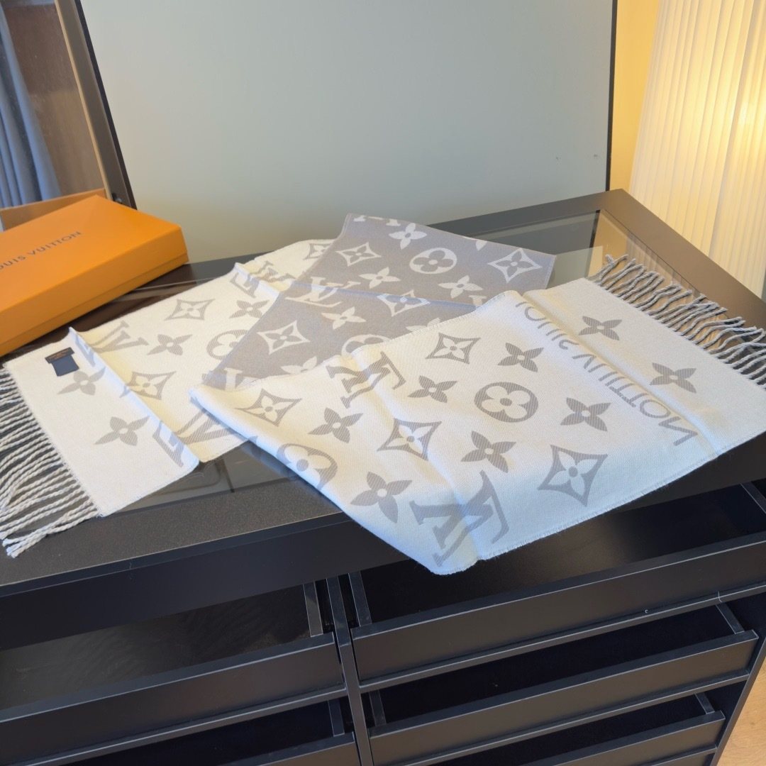 Louis Vuitton Reversible Wool Monogram Scarf - 180 x 30 cm