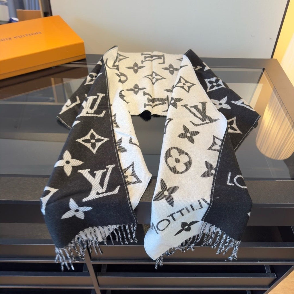 Louis Vuitton Oversized Monogram Wool Scarf - 180 x 30 cm