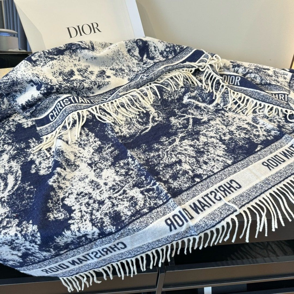 Dior Animal Jacquard Fringed Scarf