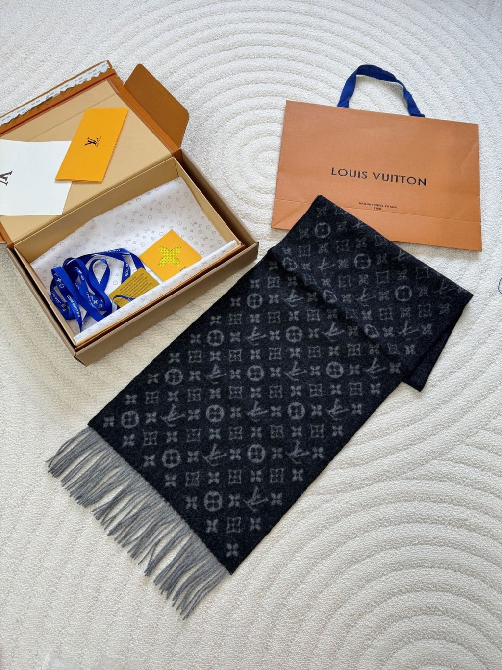 Louis Vuitton Two-Tone Reversible Monogram Scarf - 30 x 180 cm