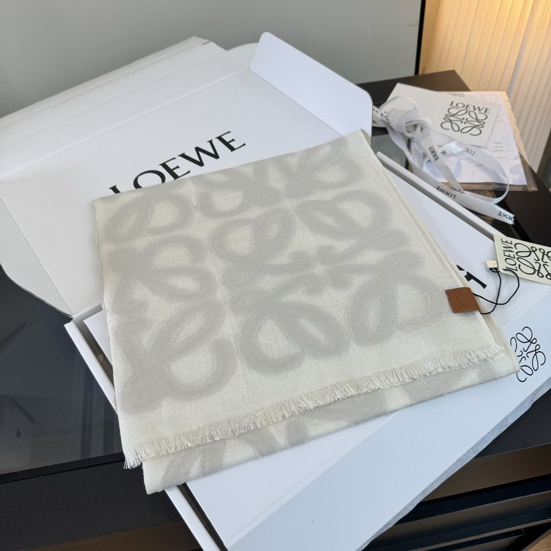 Loewe Anagram Fringed Scarf