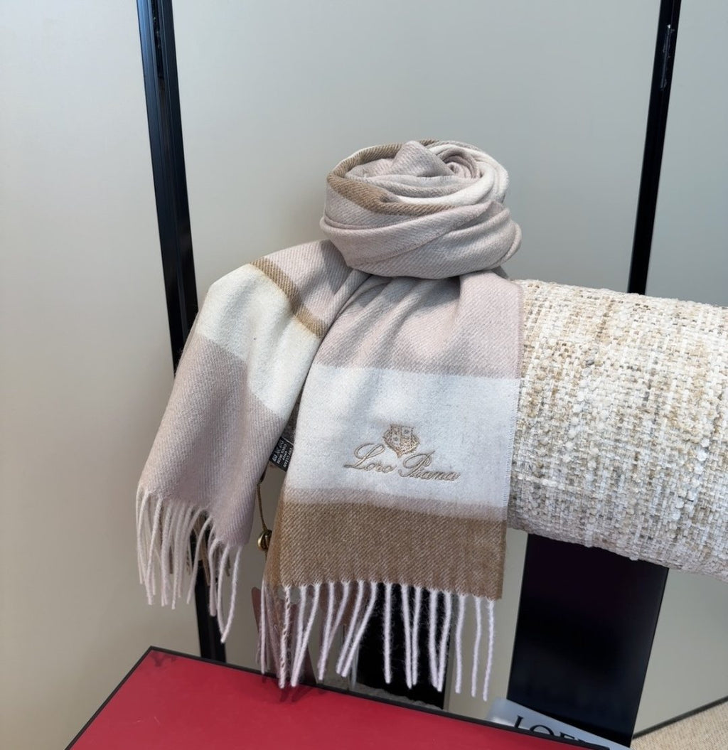 Loro Piana Fringed Plaid Scarf