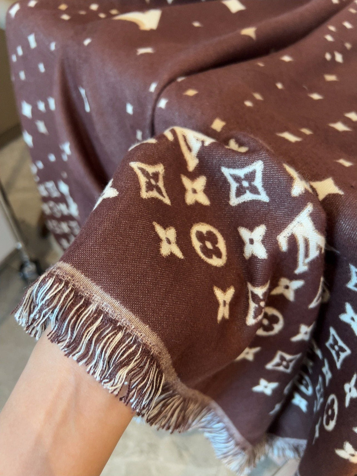 Louis Vuitton Starry Monogram Fringed Wrap