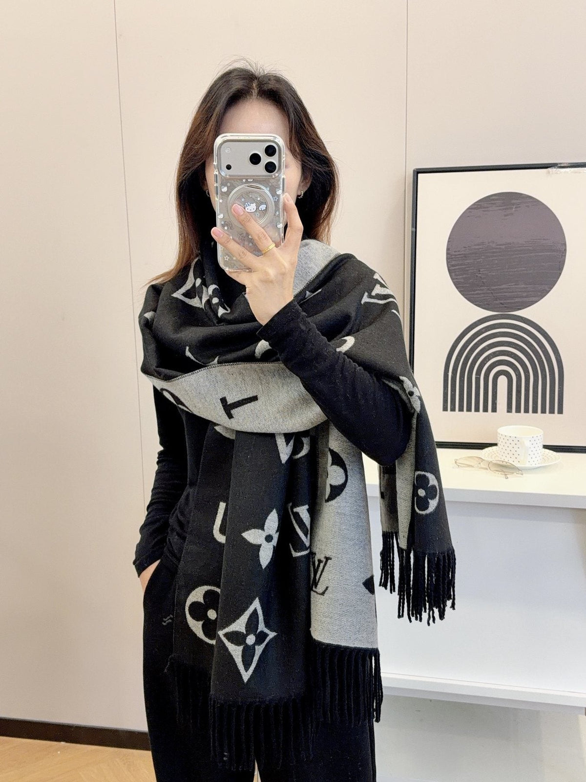 Louis Vuitton Knotted-Fringe Monogram Scarf - 65 x 180 cm