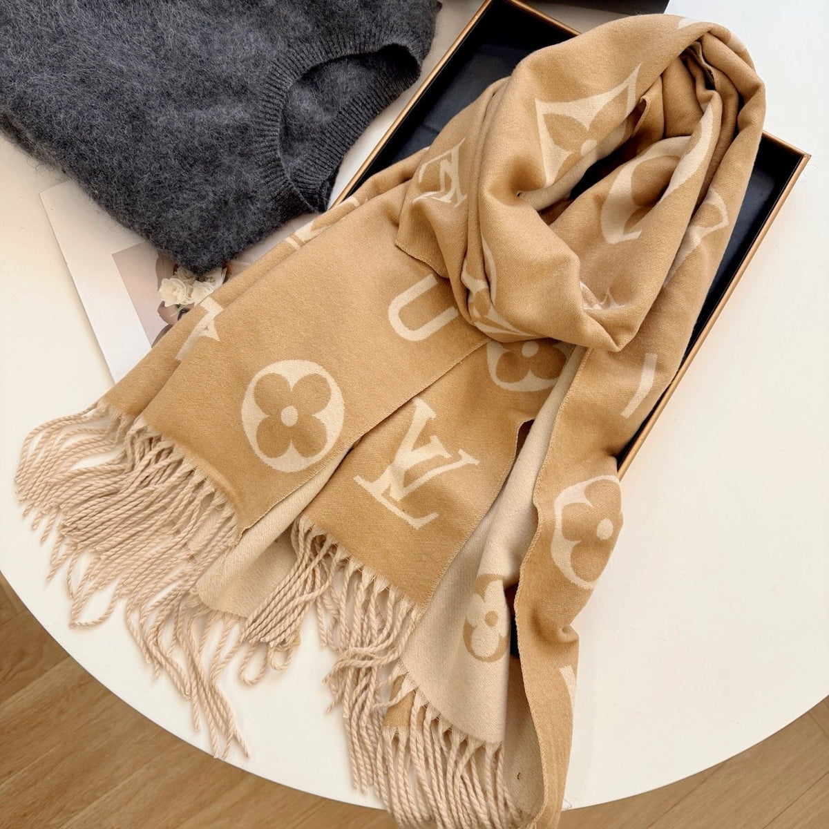 Louis Vuitton Knotted-Fringe Monogram Scarf - 65 x 180 cm